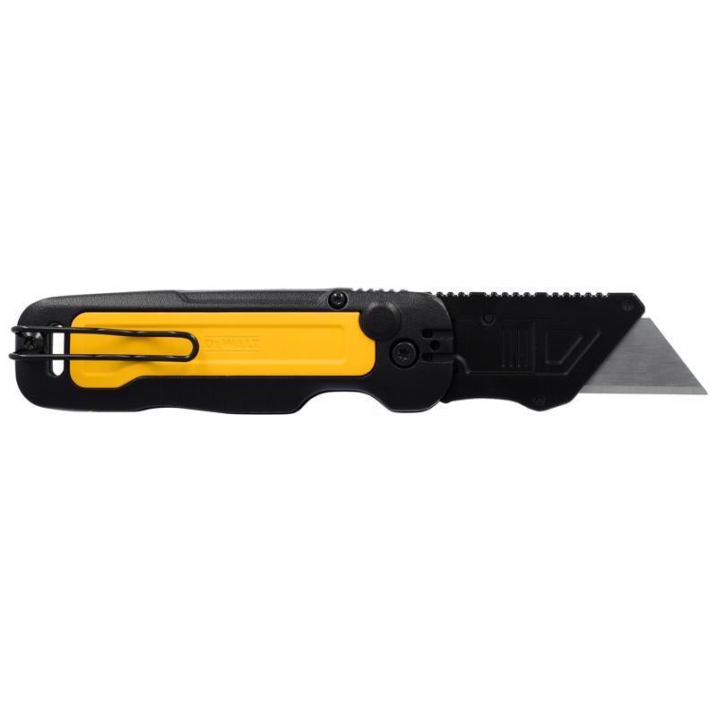 DeWalt Press and Flip Compact Utility Knife Black/Yellow 1 pc