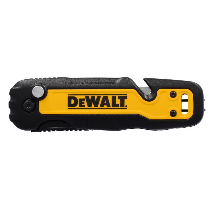 DeWalt Press and Flip Compact Utility Knife Black/Yellow 1 pc