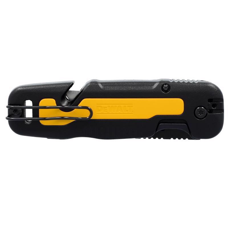 DeWalt Press and Flip Compact Utility Knife Black/Yellow 1 pc