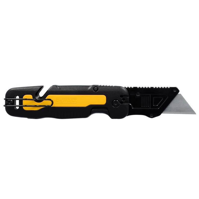 DeWalt Press and Flip Compact Utility Knife Black/Yellow 1 pc