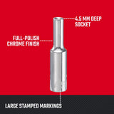 Craftsman 4-1/2 mm X 1/4 in. drive Metric 6 Point Deep Socket