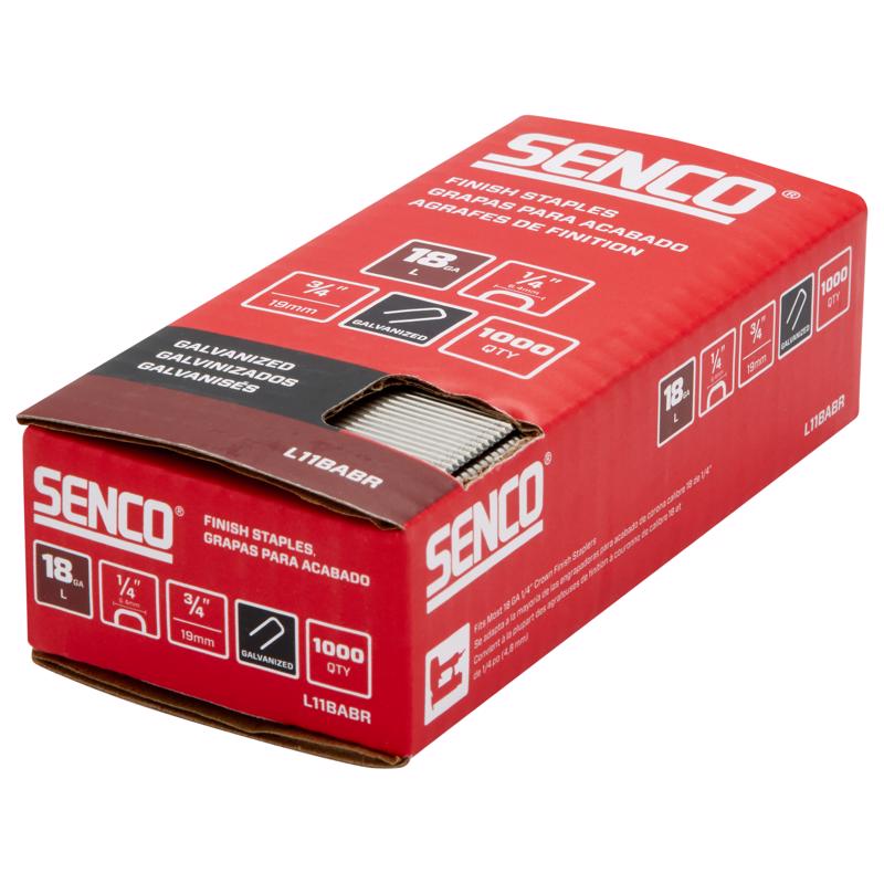 Senco 1/4 in. W X 3/4 in. L Galvanized Finish Staples 18 Ga. 1000 pk
