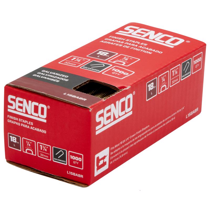 Senco 1/4 in. W X 1-1/4 in. L Galvanized Finish Staples 18 Ga. 1000 pk