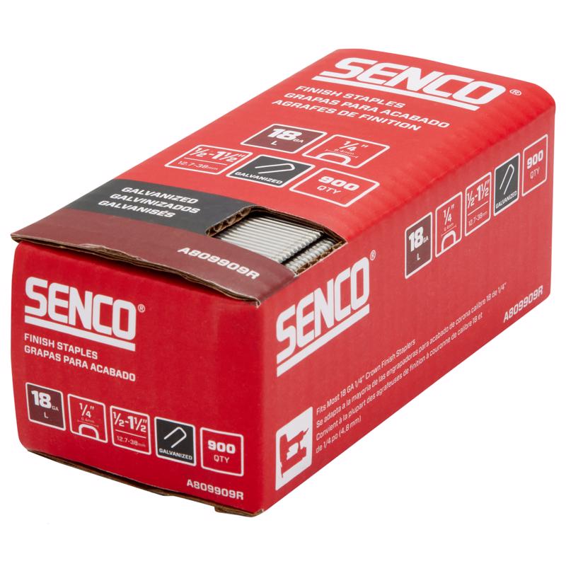 Senco 1/4 in. W X Variety in. L Galvanized Finish Staples 18 Ga. 900 pk
