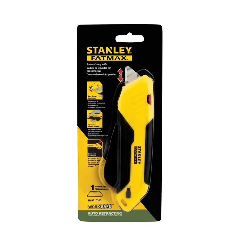 Stanley Fatmax Self-Retracting Squeeze Auto Retract Safety Knife Black/Yellow 1 pc