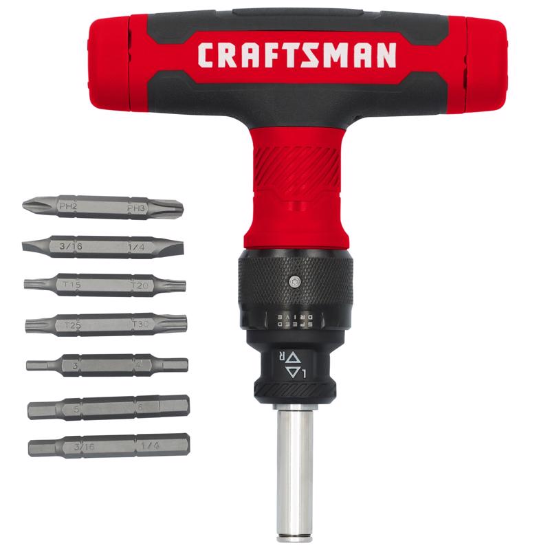 Craftsman Speeddrive Ratcheting T-Handle Driver and Bit Set 15 pc