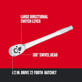 Craftsman 3/8 in. drive Metric Pear Head Long Handle Ratchet 72 teeth