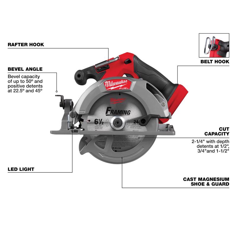 Milwaukee M18 FUEL 6-1/2 in. Cordless Brushless Circular Saw Tool Only