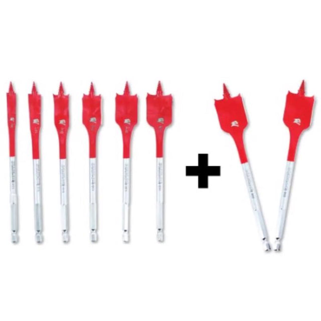 SPADE BT ST HEX SHNK 8PC