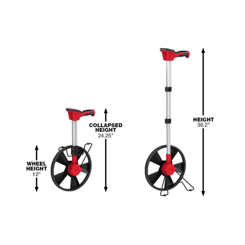 Milwaukee 12.5 in. L X 4 in. W 12 in. Measuring Wheel Black/Red 1 pc