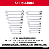 Craftsman 12 Point SAE Ratcheting Box Wrench Set 20 pc