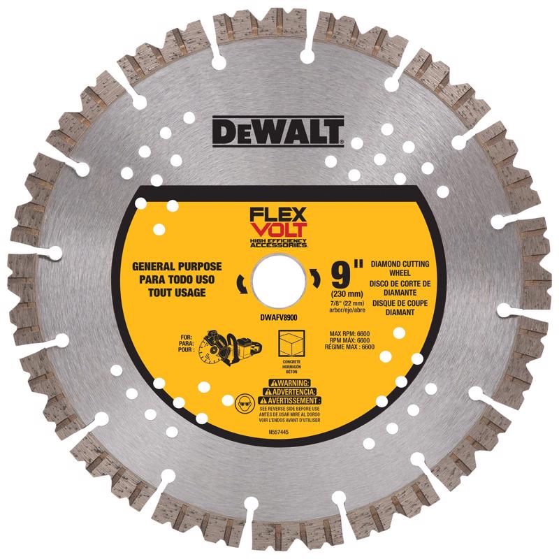 DeWalt FlexVolt 9 in. D X 7/8 in. Diamond Segmented Rim Diamond Saw Blade 1 pc