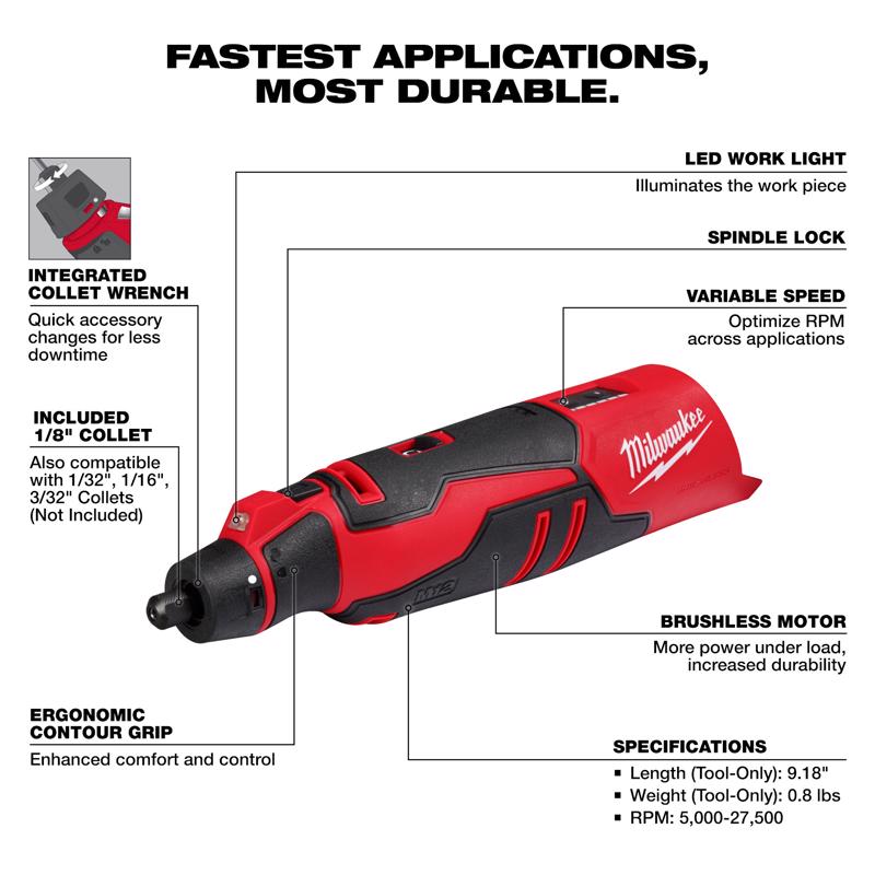 Milwaukee 12V Cordless Rotary Tool Tool Only