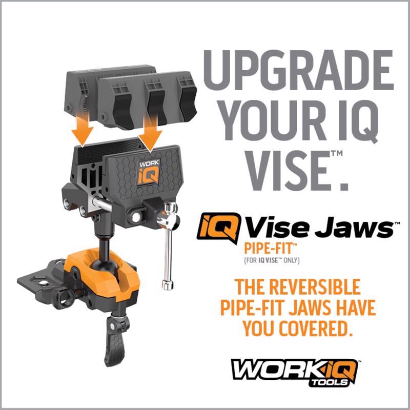 Work IQ Vise Jaws - Pipe Fit Die Cast Aluminum Pipe Vise