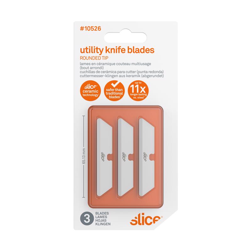 Slice 0.47 in. Ceramic Rounded Tip Utility Blade 2.56 in. L 3 pk