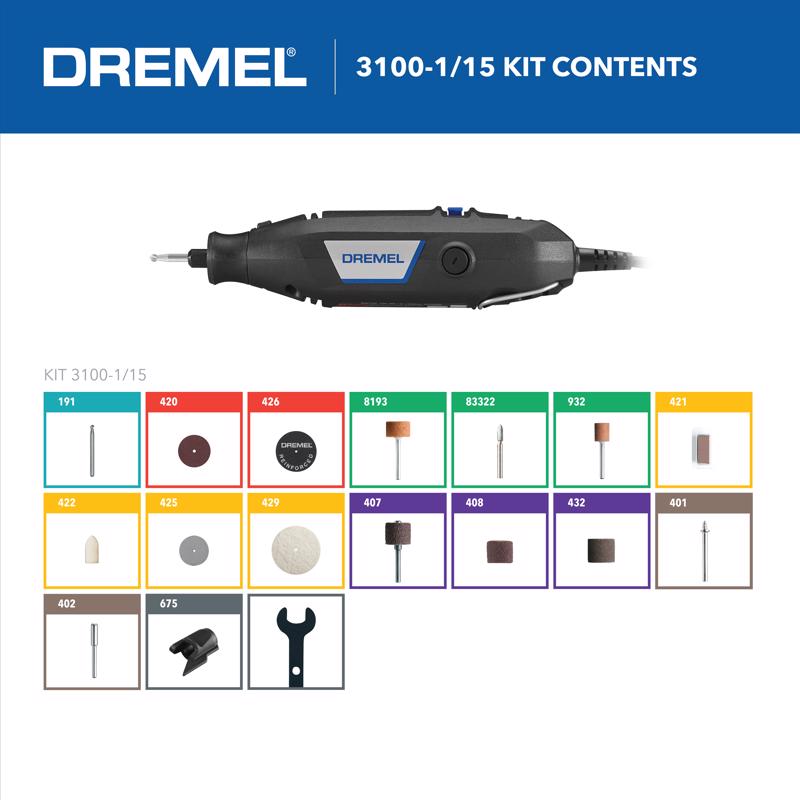 Dremel 1.2 amps 16 pc Corded Rotary Tool Kit