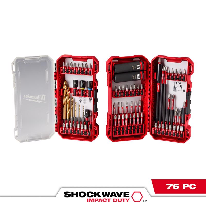 Milwaukee Shockwave Impact Driver Bit Set Alloy Steel 75 pc