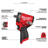 Milwaukee M12 1/2 in. Cordless Brushless Impact Wrench Tool Only