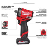 Milwaukee M12 1/2 in. Cordless Brushless Impact Wrench Kit (Battery & Charger)
