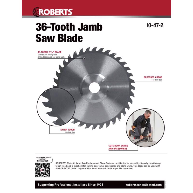 Roberts 6-3/4 in. D X 20 mm Carbide Tipped Saw Blade 36 teeth 1 pk