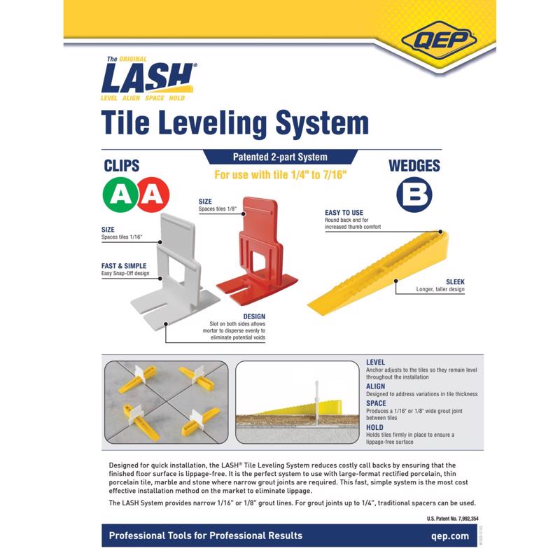 QEP 2.25 in. H Plastic Tile Leveling Clips 100 pk
