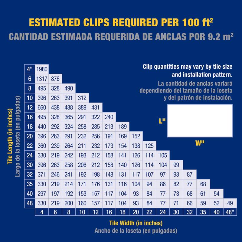 QEP Xtreme 1.29 in. H X 0.13 in. W Plastic Tile Leveling Clips 500 pc