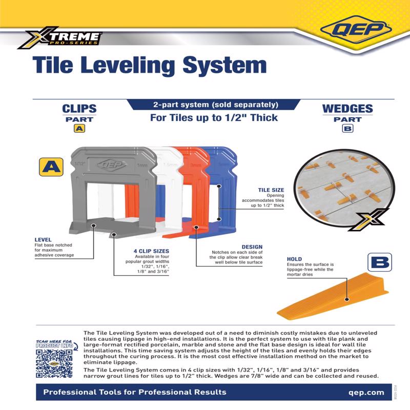 QEP Xtreme 1/16 in. H Plastic Tile Leveling Wedge 500 pc