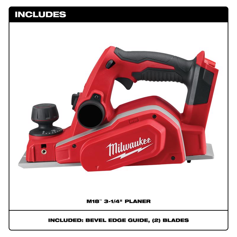 Milwaukee 18V M18 3-1/4 in. Cordless Planer Tool Only