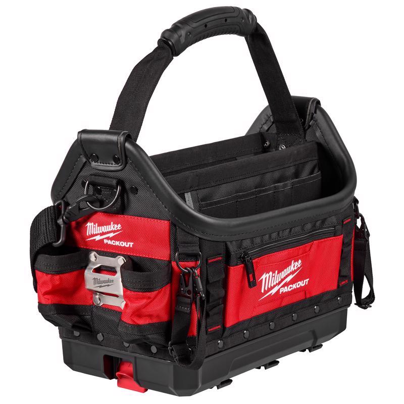 Milwaukee Packout 11 in. W X 13.5 in. H Ballistic Polyester Tote Bag 39 pocket Black/Red 1 pc