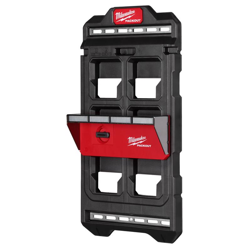 Milwaukee PACKOUT 10.25 in. W X 20 in. H Compact Wall Mounted Plate Polypropene 6 compartments Black