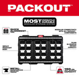 Milwaukee PACKOUT 30.75 in. W X 20 in. H Large Wall Mounted Plate Polypropylene 18 compartments Blac