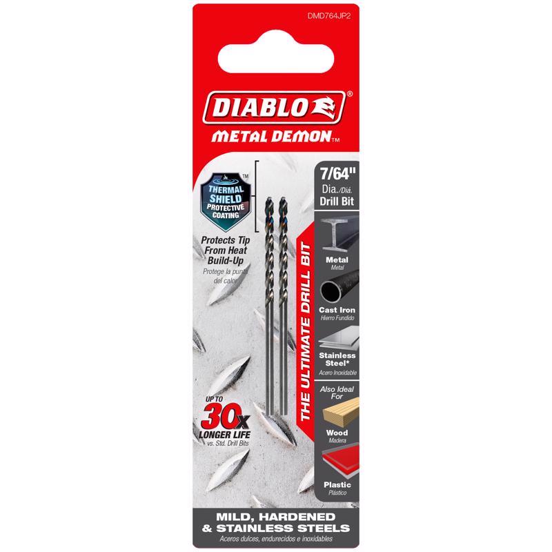 DRLL BIT ROUND 7/64" 2PC