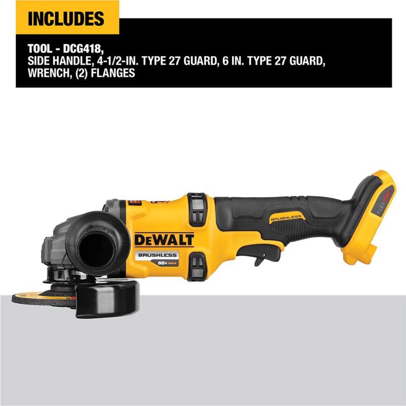 DeWalt 60V MAX 13 amps Cordless 4-1/2 to 6 in. Angle Grinder with Brake Tool Only