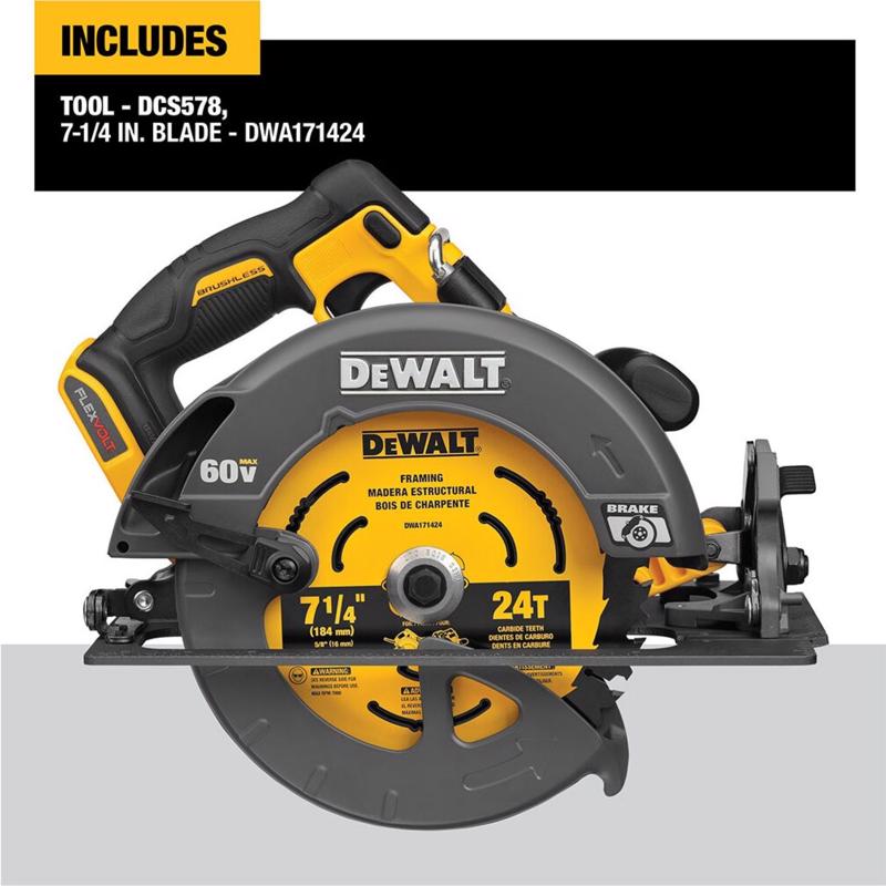 DeWalt 60V MAX 7-1/4 in. Cordless Brushless Circular Saw Tool Only