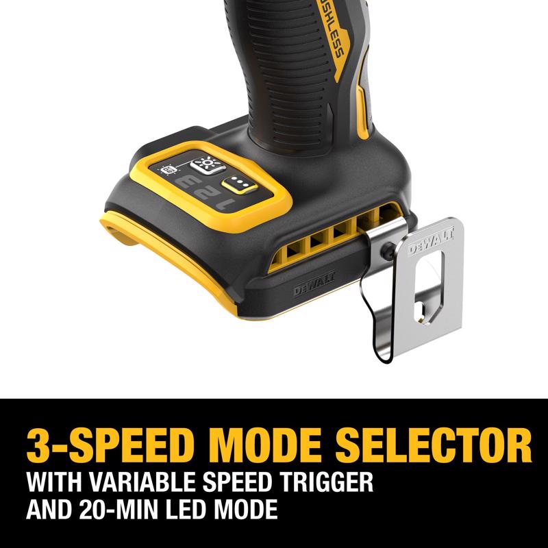 DeWalt 20V MAX XR 1/4 in. Cordless Brushless 3-Speed Impact Driver Tool Only