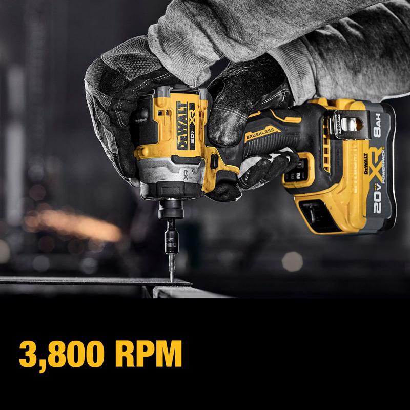 DeWalt 20V MAX XR 1/4 in. Cordless Brushless 3-Speed Impact Driver Kit (Battery & Charger)
