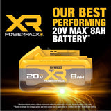 DeWalt 20V MAX XR Powerpack DCB2108-2 8 Ah Lithium-Ion Battery 2 pc