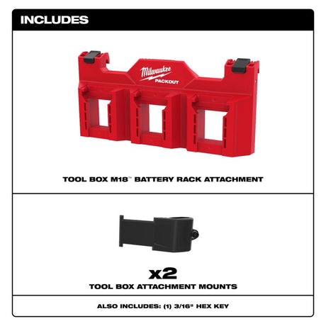 Milwaukee PACKOUT Battery Rack Black/Red