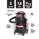 CRAFTSMAN CMXEVBE17050 5 gal Corded Ash Vacuum 7.8 amps 120 V