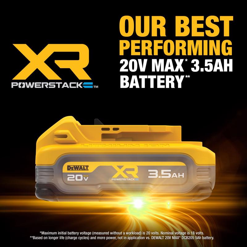 DeWalt 20V MAX XR POWERSTACK DCBP320C 3.5 Ah Lithium-Ion Battery and Charger Starter Kit 2 pc