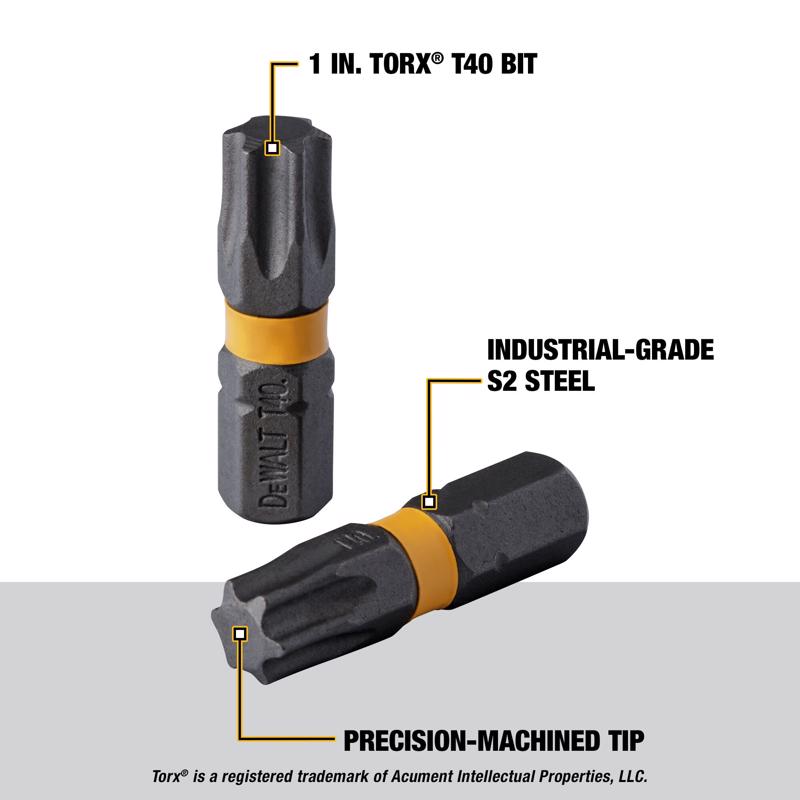 DeWalt Max Fit Torx T40 Head X 1 in. L Screwdriver Bit 2 pk