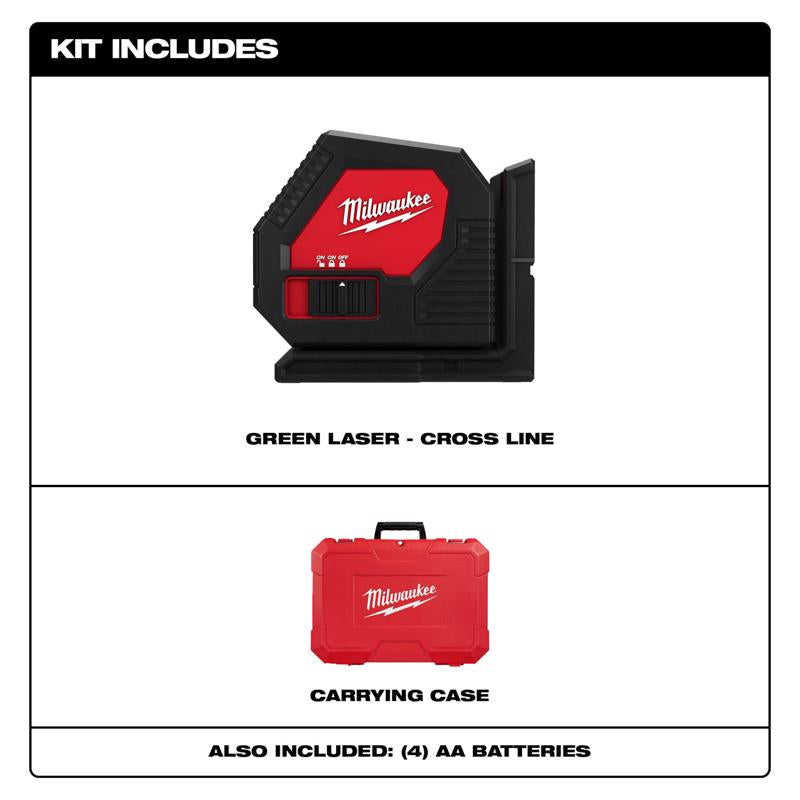 Milwaukee 2 beam Self Leveling Cross-Line Laser 165 ft. 1 pc