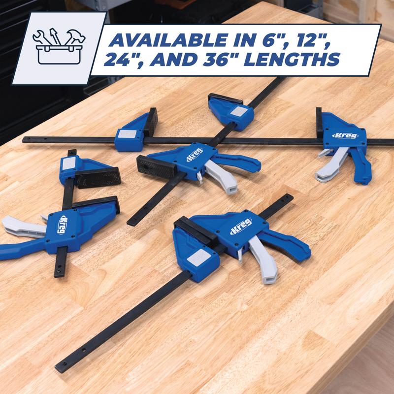 Kreg VersaGrip 24 in. X 3-1/4 in. D Quick-Release Bar Clamp and Spreader 300 lb
