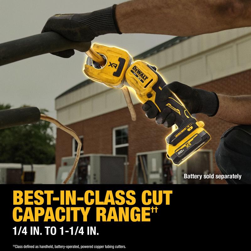 DeWalt 20V MAX XR 1-1/4 in. Copper Tubing Cutter Black/Yellow 1 pc