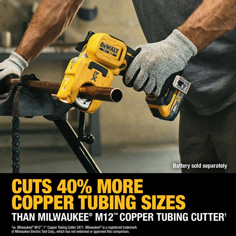 DeWalt 20V MAX XR 1-1/4 in. Copper Tubing Cutter Black/Yellow 1 pc