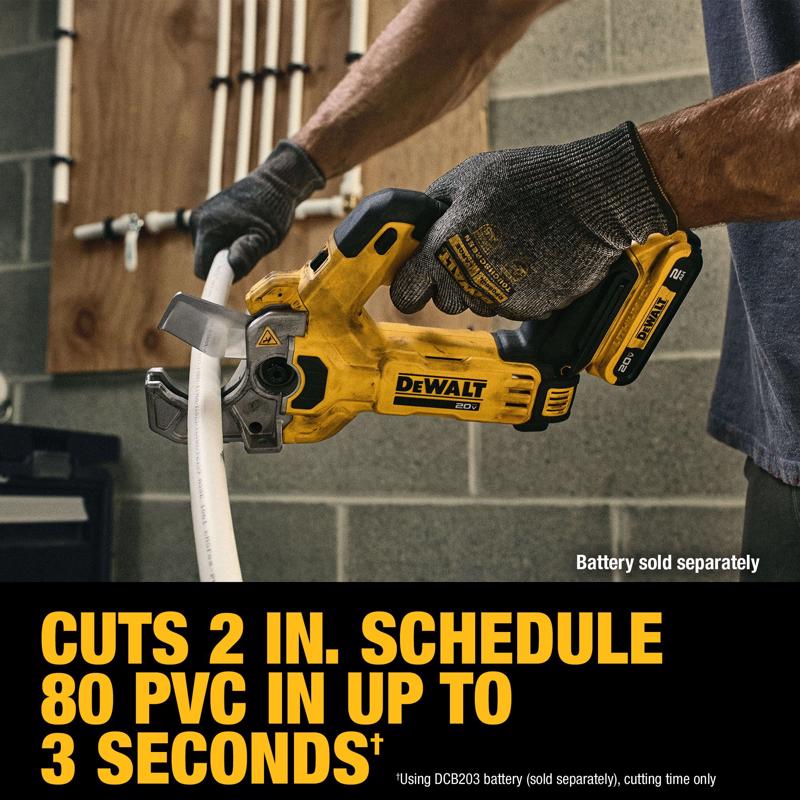 DeWalt 20V MAX XR 2 in. Plastic Pipe and Tubing Cutter Black/Yellow 1 pc