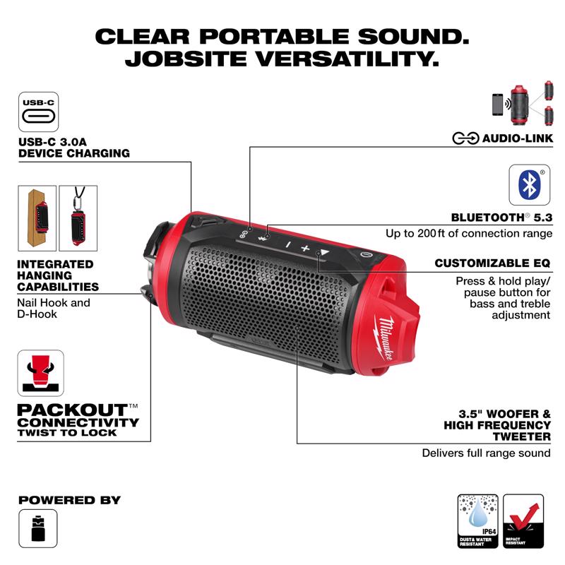 Milwaukee M12 Wireless Bluetooth Speaker
