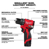 Milwaukee tool M12 3/8 in. Brushless Cordless Drill/Driver Kit (Battery & Charger)