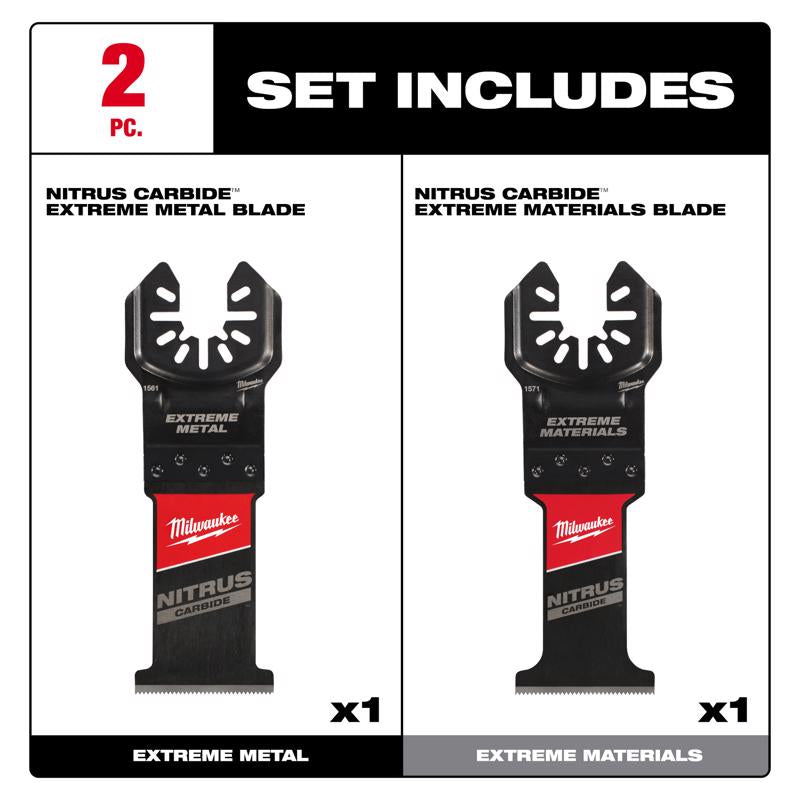 Milwaukee 1.37 in. W Carbide Multi-Tool Oscillating Blade 2 pc