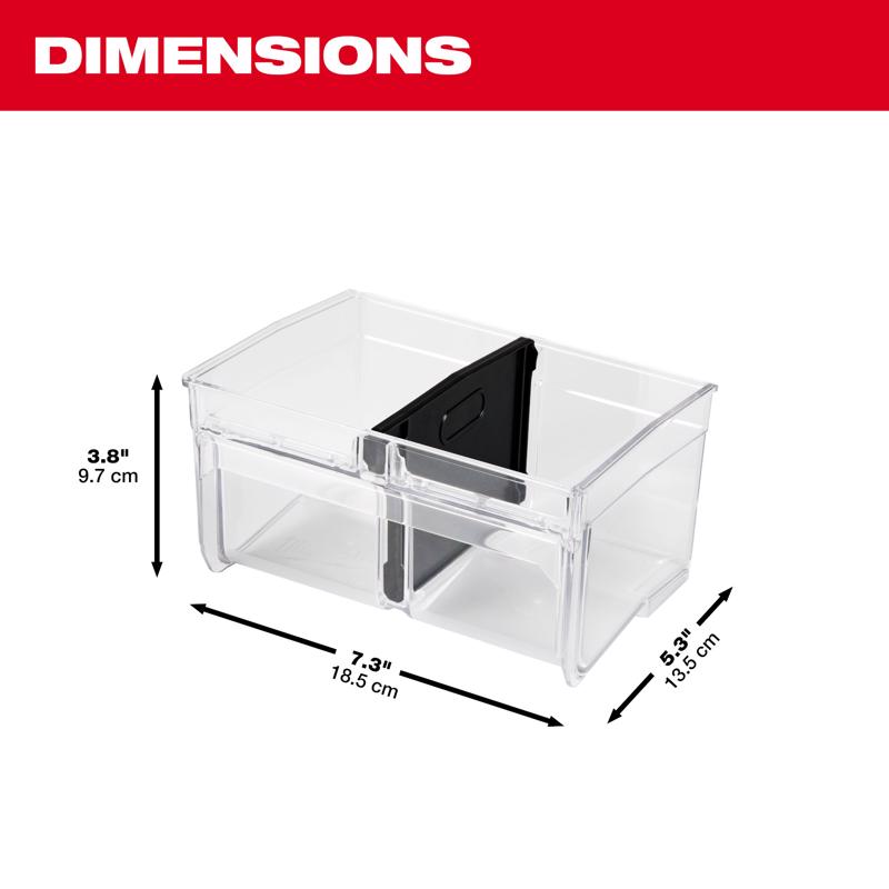 Milwaukee Packout 7.3 in. W X 3.8 in. H Bin System Clear